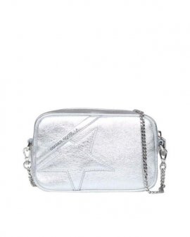 Women's White Mini Star Bag In Silver Color Leather