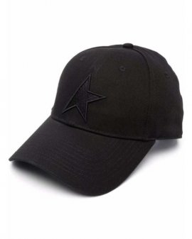 Men's Black Half Star Logo Baseball Cap In Cotton Man