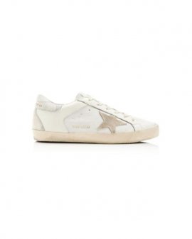 Women's White Super-star Suede And Leather Sneakers