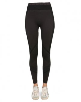 Women's Black Nylon LEGGINGS With Logo