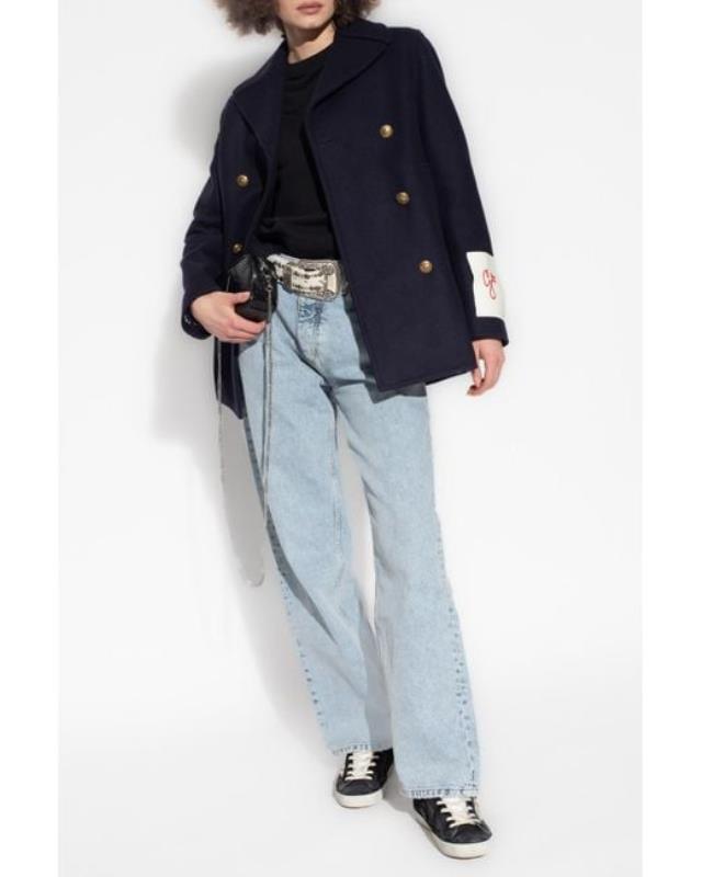 Women's Blue Cropped Coat