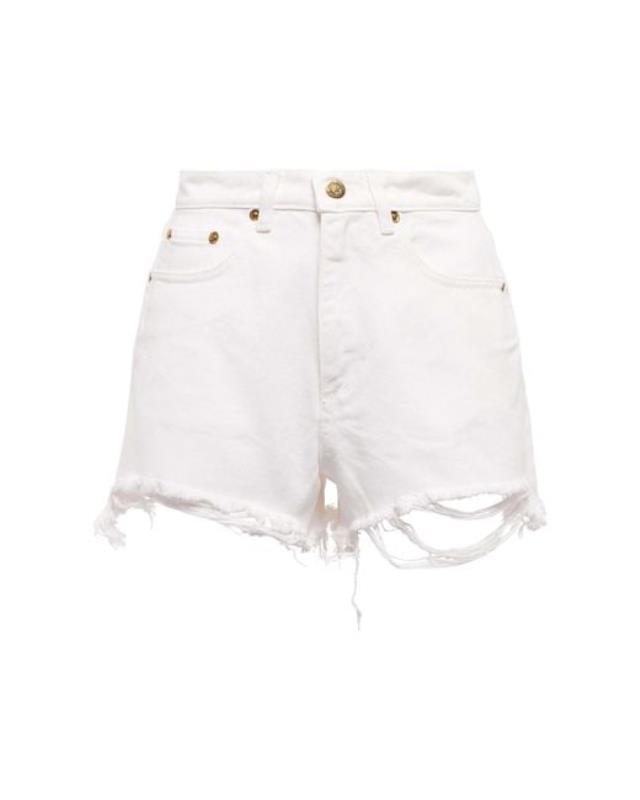 Women's White Journey High-rise Denim Shorts