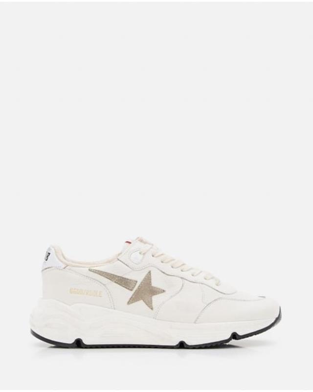 Women's White Running Sole Nappa Sneakers