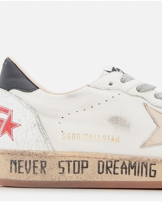 Men's Metallic Low-top 'ball Star' Leather Sneakers