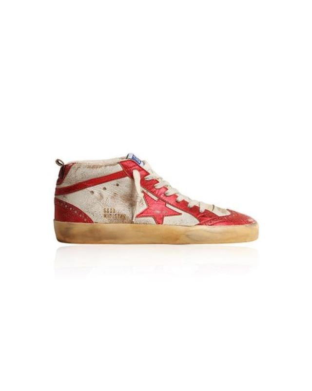 Women's Pink Mid Star Leather Sneakers