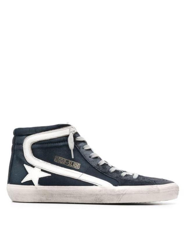 Men's White Slide Denim Sneakers