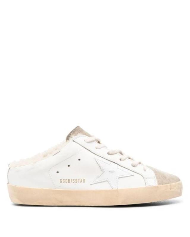Women's White Super-star Sabot Lace-up Sneakers