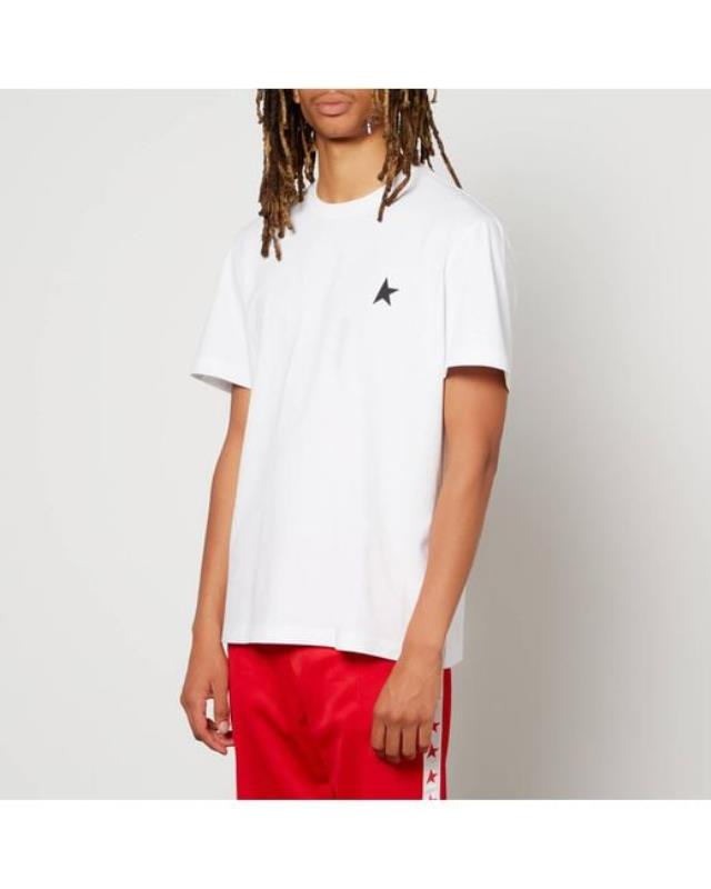 Men's White Small Star Logo Cotton-jersey T-shirt
