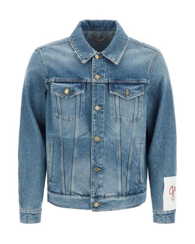 Men's Blue Worn-effect Denim Jacket