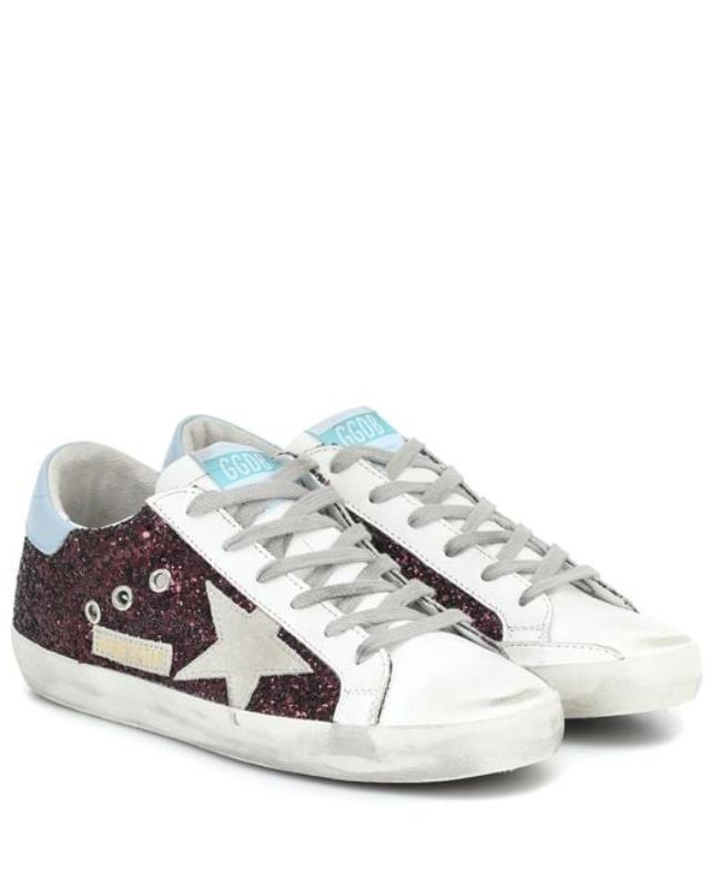 Women's Superstar Sneakers In Wine Glitter/cloud/ice Suede Star