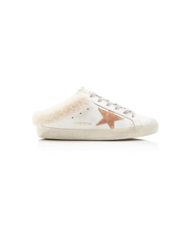 Women's White Superstar Shearling-lined Leather Slip-on Sneakers