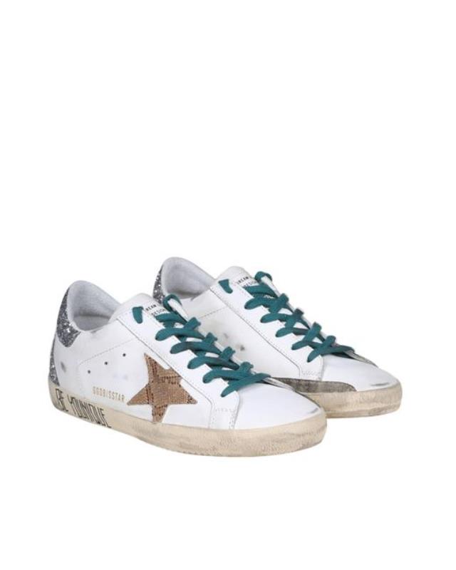 Women's Blue Superstar In Leather