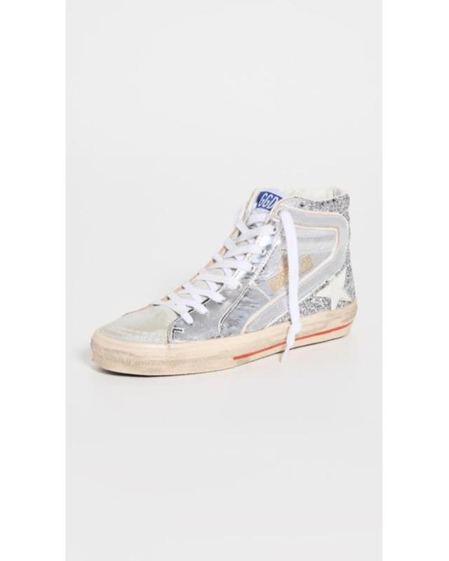 Women's Slide Suede Toe Laminated And Glitter Sneakers