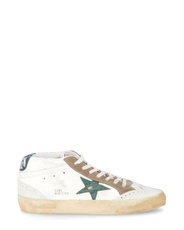 Men's White Mid-star Sneakers