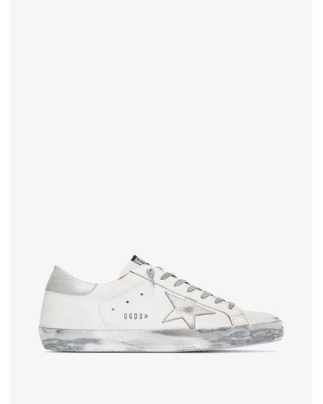 Men's White Super-star Metallic Leather Sneakers