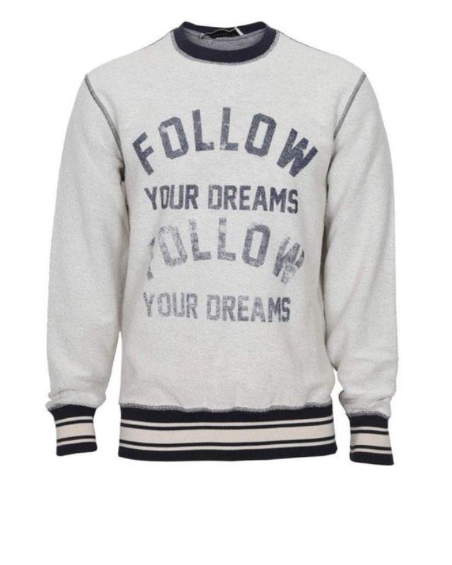 Men's Journey Sweatshirt In Gray And Blue Cotton