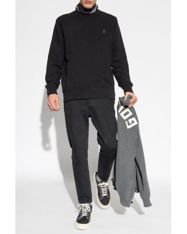 Men's Black Sweatshirt With Logo
