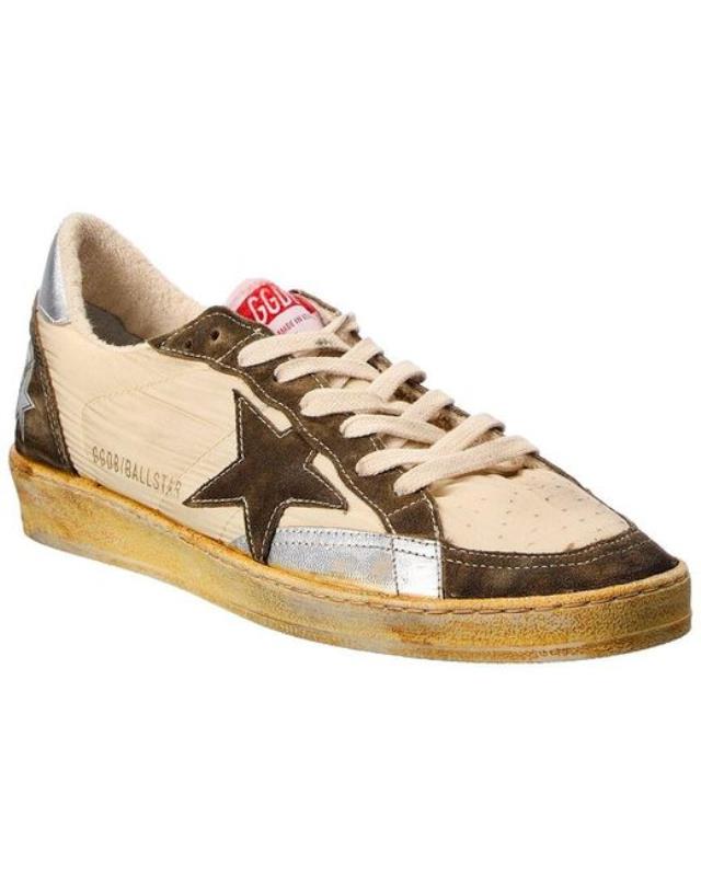 Men's White Ballstar Nylon & Suede Sneaker