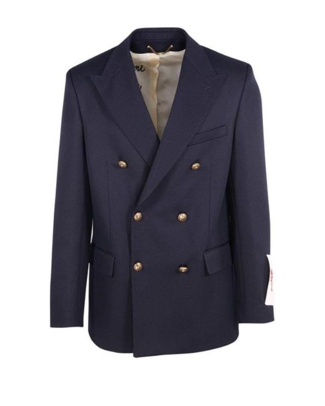Men's Blue Logo Patch Blazer
