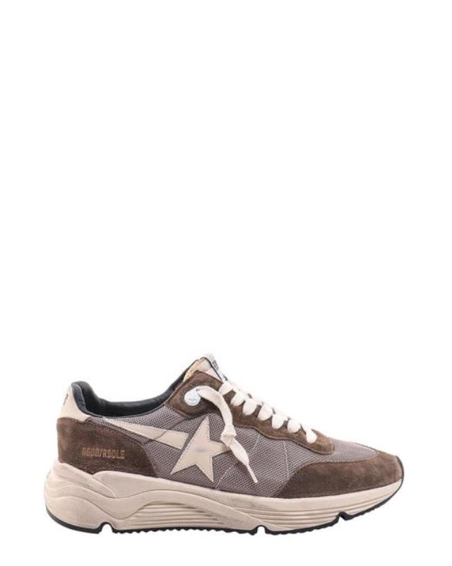 Men's Green Leather Lace-up Sneakers