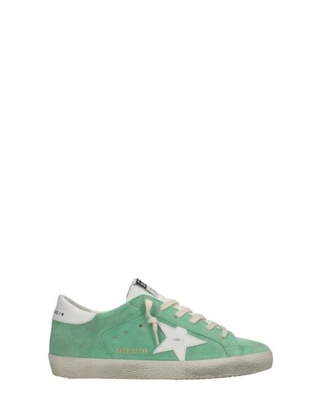 Women's Superstar Sneakers In Green Suede