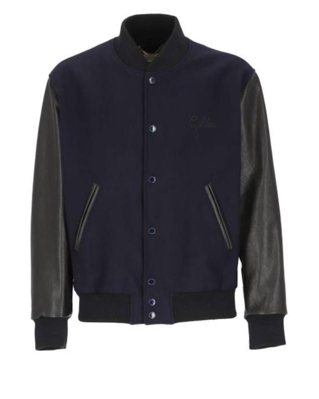 Men's Blue Wool Bomber Jacket