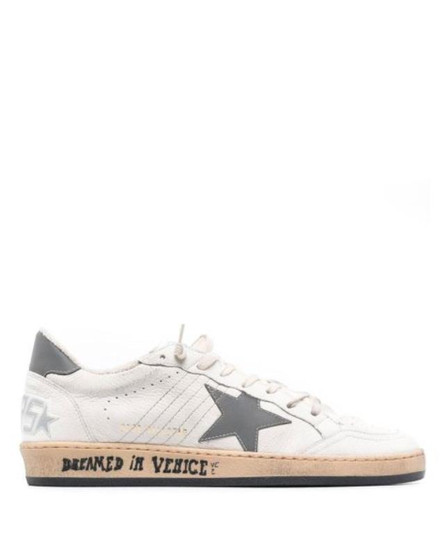 Men's White Ball Star Leather Sneakers